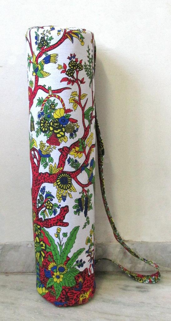 Cotton yoga mat bag, adjustable strap handmade sport bag, gym bag, pilates bag, carrier sport bag