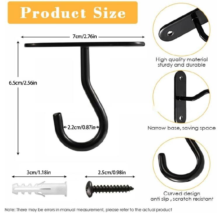 Set of 10 Gardening Balcony Rail Hook Versatile Iron Hook for Hanging Baskets on Balcony Patio Deck Railings