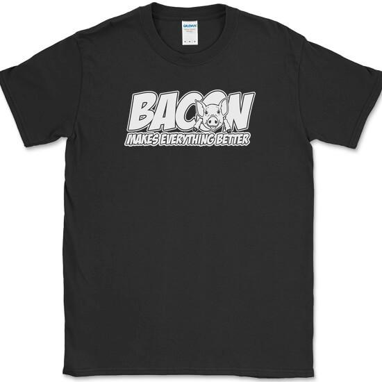 Bacon Makes Everything Better T-Shirt Funny Food Pork BBQ Humor Novelty Foodie L
