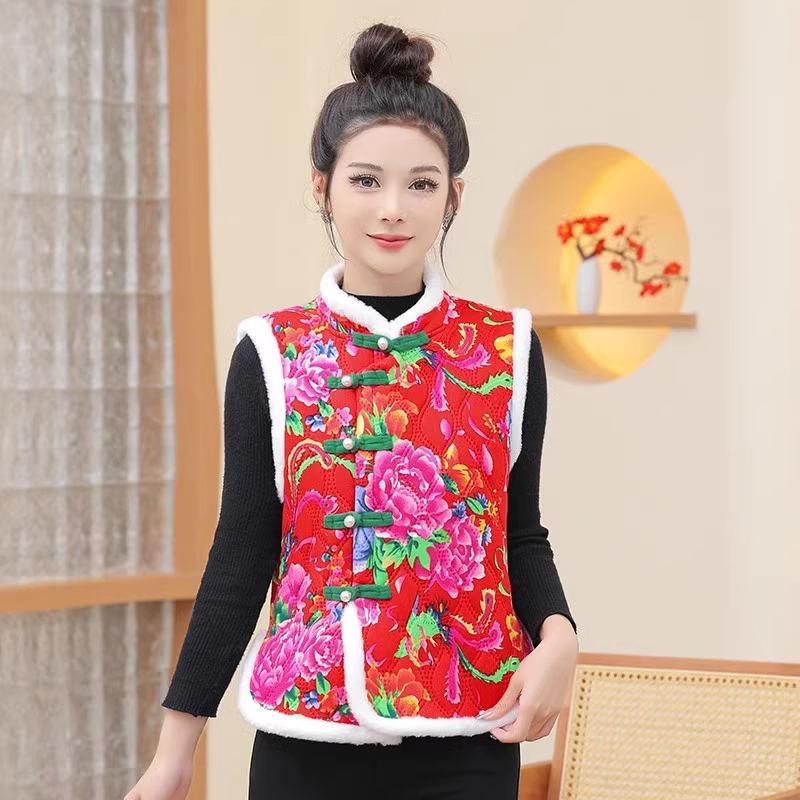 

Женский теплый жилет из хлопка с пухом и бархатной подкладкой, с V-образным вырезом - Осенне-зимний приталенный топ без рукавов для ношения под одеждой 5XL (145-155 jin)