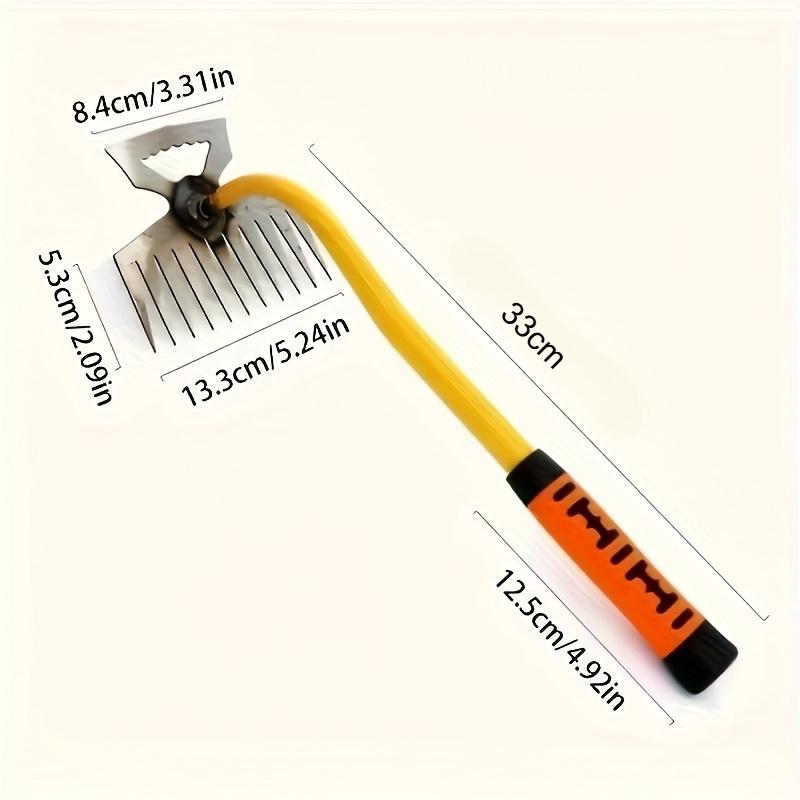 

Прочная прополочная лопатка из марганцевой стали с эргономичными желтыми и оранжевыми ручками, универсальный сельскохозяйственный инструмент, прочная конструкция для прополки.