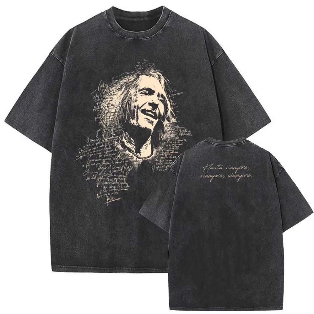 

Washed Vintage Rock Band EXTREMODURO Tour Tshirt Men Fashion Hip Hop Street T Shirts Women Summer Loose Oversized T Shirt M
