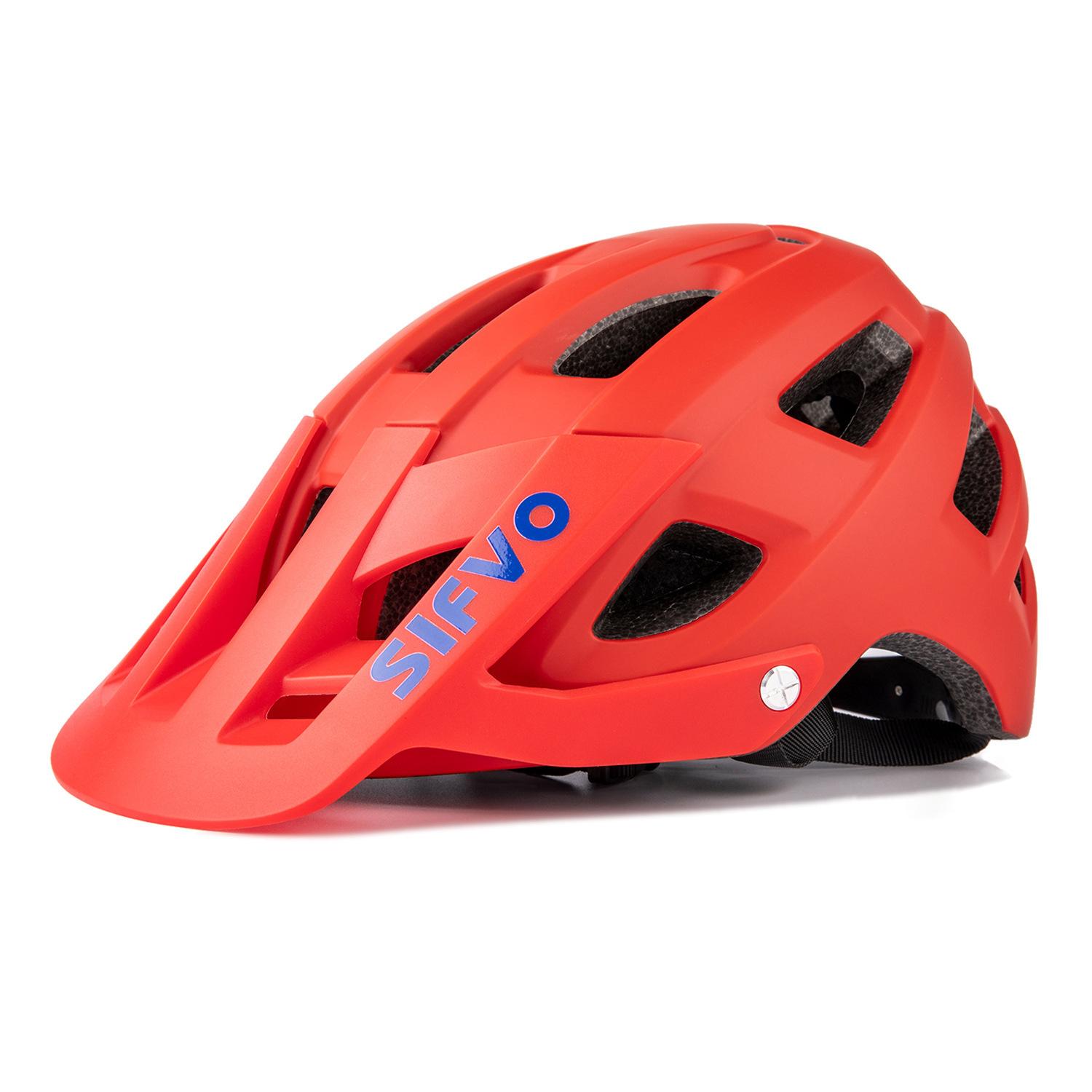 

Bicycle riding helmet, mountain riding equipment integrated bicycle off-road safety helmet M（54-58cm） червоний