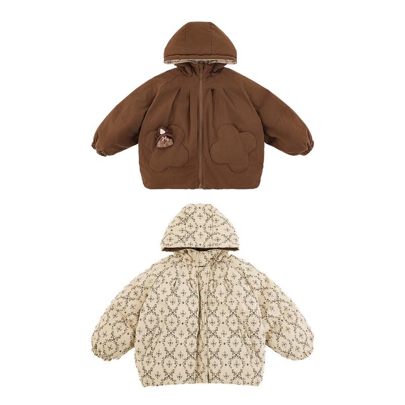 Youyou Girls Reversible Hooded Padded Winter Jacket 110 cm