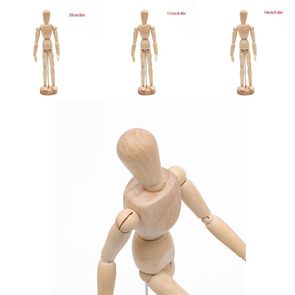 Dřevěná lidská figurína umělce Model pro kreslení Unisex Muž Žena Nástroj pro skicování