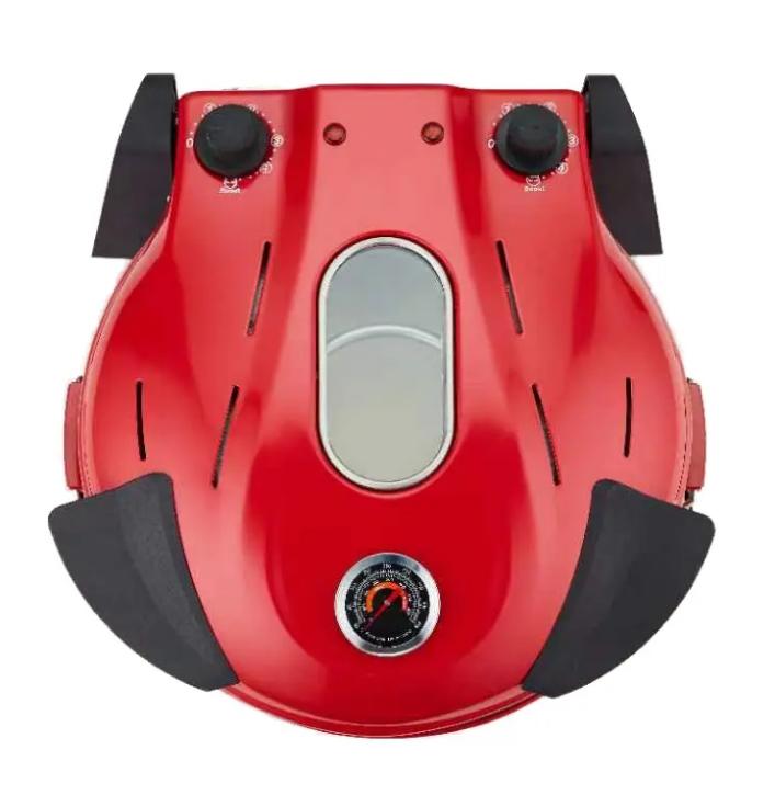 420-degree Ceramic Stone Pizza Oven, 12-inch Pizza Oven, 1200W Countertop Pizza Maker with Built-in Thermometer and Timer