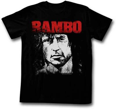 Rambo First Blood John Rambo Hněvivá tvář Kresba Pánské tričko 80. léta Filmové zboží