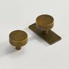 Brass Solid Brass with Vintage Treatment Round Decorative Bottom Board Cabinet Furniture Doors Knobs