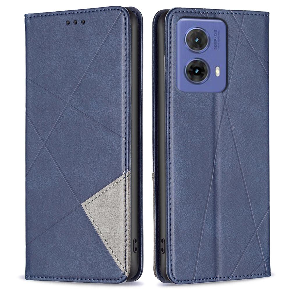 

Для Motorola Moto G85 5G/S50 Neo 5G Чехол из ПУ кожи Чехол для телефона с отделениями для карт Подставка Blue