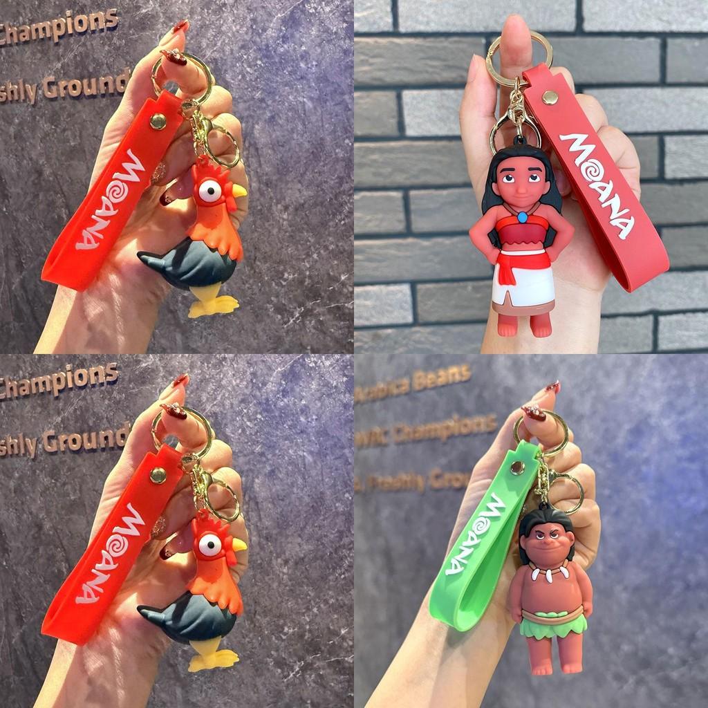 Creative Moana Themed Keychain Cute Maui Chicken Soft Rubber Keyring Perfect For Collectors