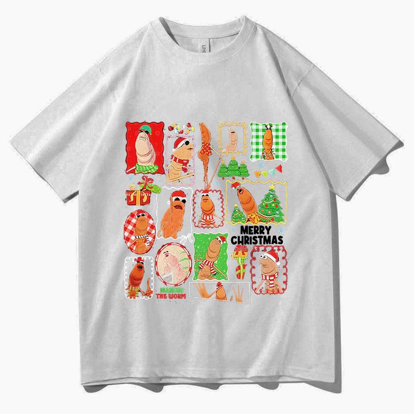 Marcus The Worm Men Women Tshirt High Quality Oversized Tshrits Funny Meme Popluar Tee Cotton Y2K Tops Christmas Gift Teenagers