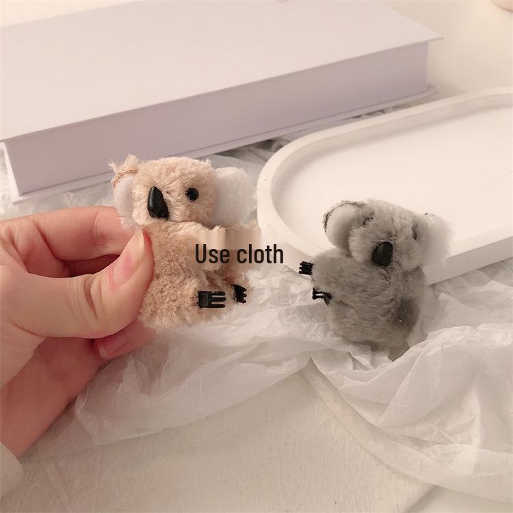 3D Plush Koala Hair Clip - Cute Cartoon Fur Bangs Claw Clip for Women
