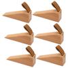 6pcs Door Stopper Wedge Polished Glossy Compact Wooden Firefighter Door Stopper for Home Apartment