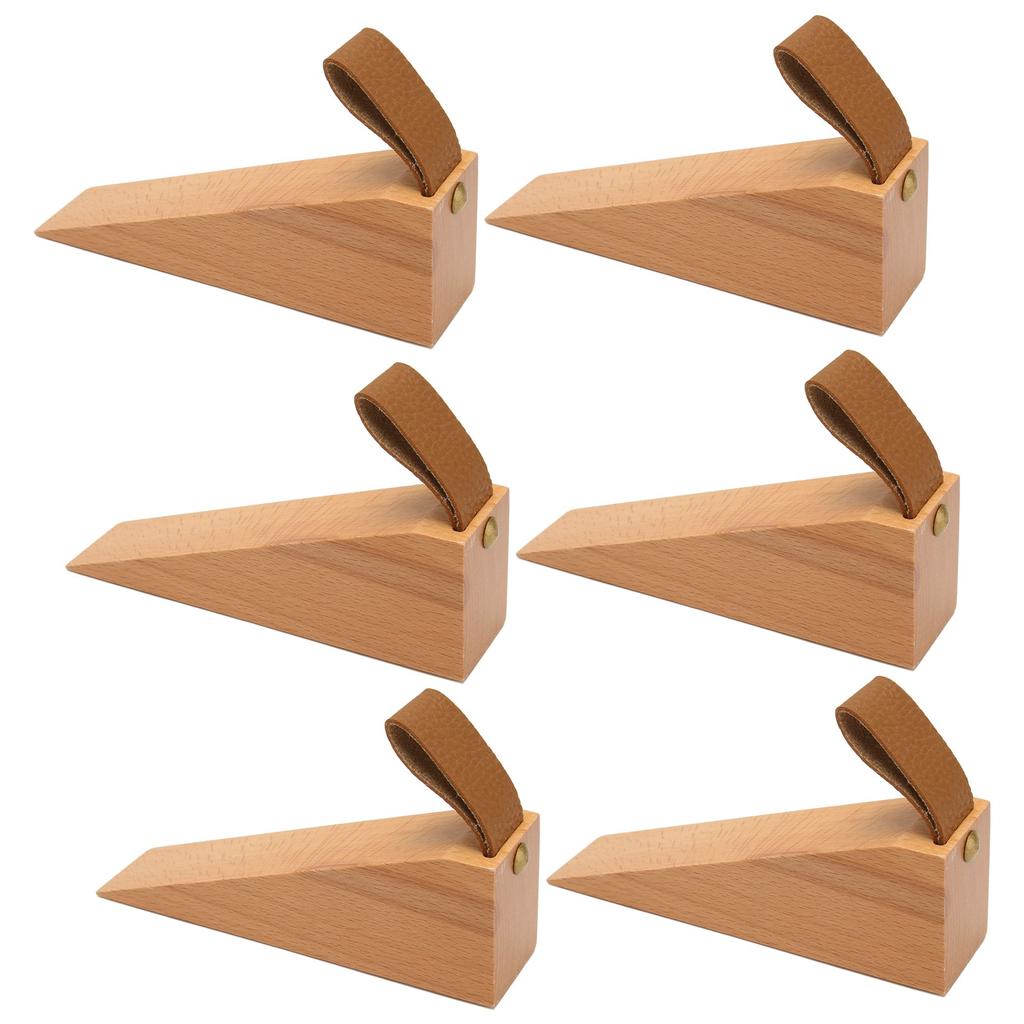 6pcs Door Stopper Wedge Polished Glossy Compact Wooden Firefighter Door Stopper for Home Apartment