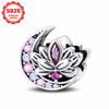 925 Silver Classical Lotus Charm Beads Suitable for DIY Bracelets, Necklaces, Birthday Party Jewelry Gifts