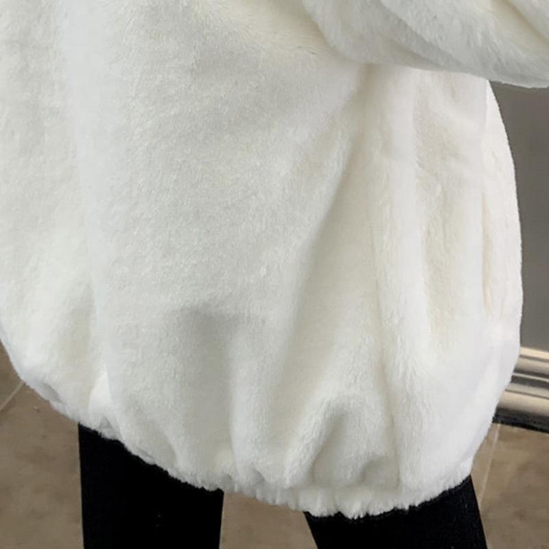 IHUASU Women's Coat Imitation Lamb Wool Coat Padded and Thickened Small Perfume Short Small Cotton Jacket Cotton Clothing