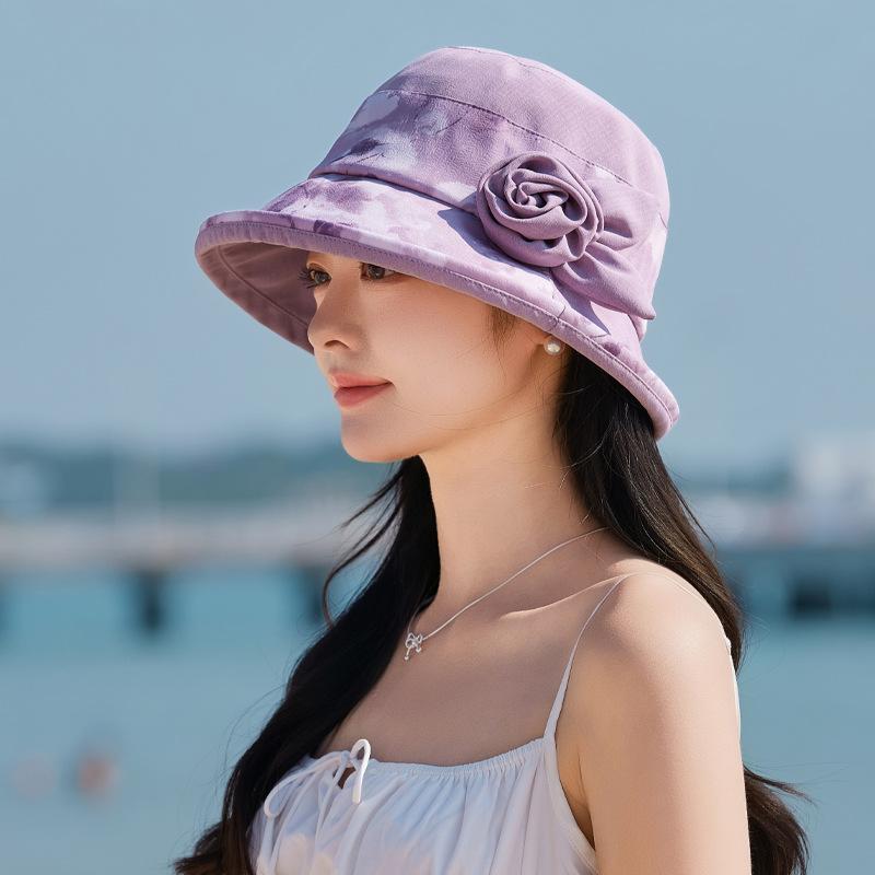 Summer Hat Women's Sunshade Sunscreen Hat Sun Hat High Sense Summer Outdoor Flower Bucket Hat