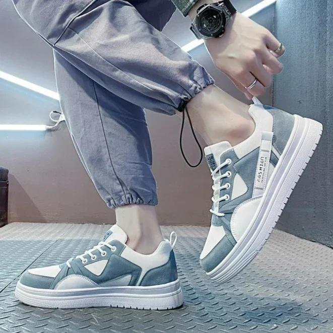 Fashion New Men's Casual Sneakers Mesh Fashion Lace-up Skateboard Shoes Student Comfortable Sneaker Men Vulcanized Shoes Tenis Masculino