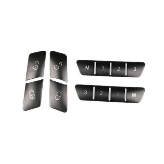 12pcs Matte Black Car Door Memory Lock Switch Button Cover For Benz W204 W212 SU