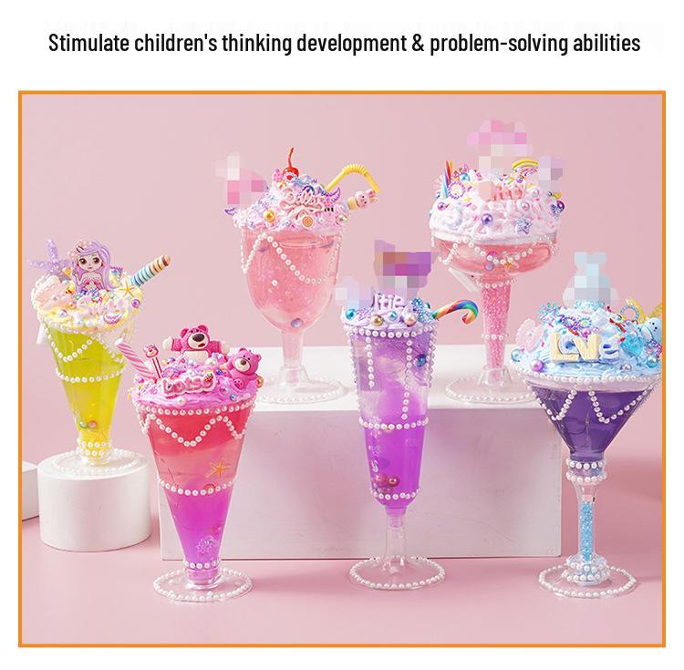 Kids' DIY Ice Cream Toy Set with Colored Clay & Crystal Mud