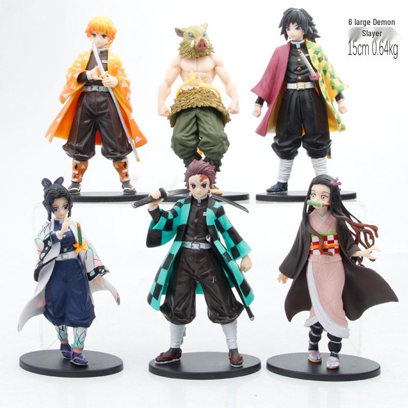 Q Version Demon Slayer Figures - Tanjiro, Nezuko & Zenitsu Ornaments In Sitting, Standing, or Kneeling Poses