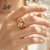 Daily Wear Ring Adjustable Open for Men Women Golden Silver Plated Statement Ring Delicate Jewelry Dating Non Tarnish Alloy Finger Gift Him Her