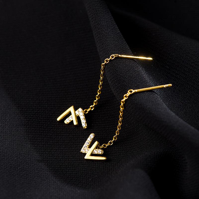 

Серьги W из серебра 925 пробы Banyan Tree для женщин - Элегантный нишевый дизайн, тренд 2022 года 925 Silver