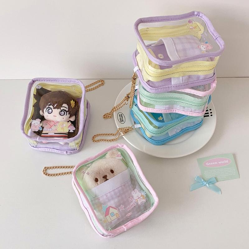 Transparent Cute Doll Storage Bags for Girls Bag Pendant Mini Room Original Design Home Storage 10cm Toys Organization 2025 New