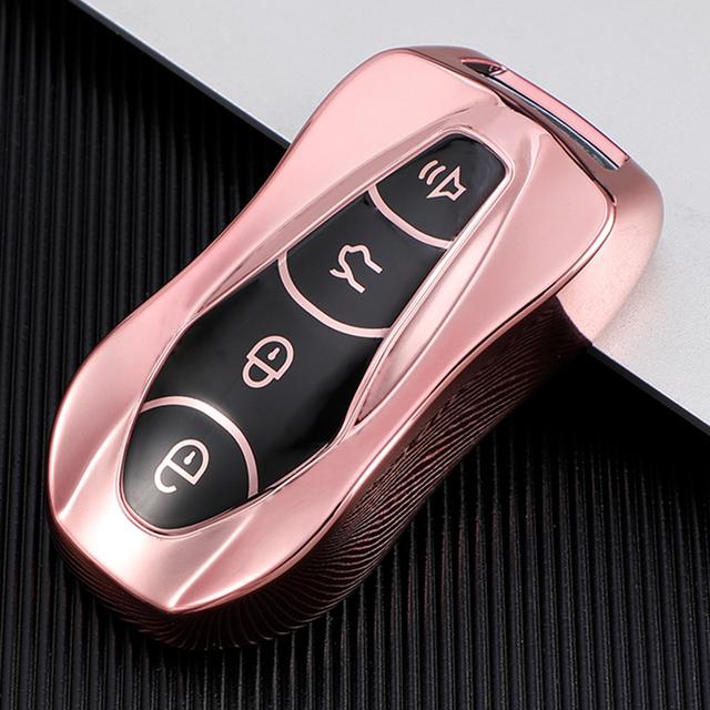 

Чехол для ключа из ТПУ для Geely Atlas Pro Boyue Tugella Azkarra FY11 Emgrand GS X6 SUV EC7 Защитный чехол Брелок Аксессуары розовый