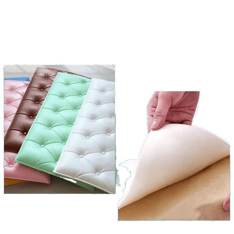 3D Soft Foam Self-Adhesive Wall Sticker for Kids – Anti-Collision, Tatami Style Headboard & Wall Surround Upholstery