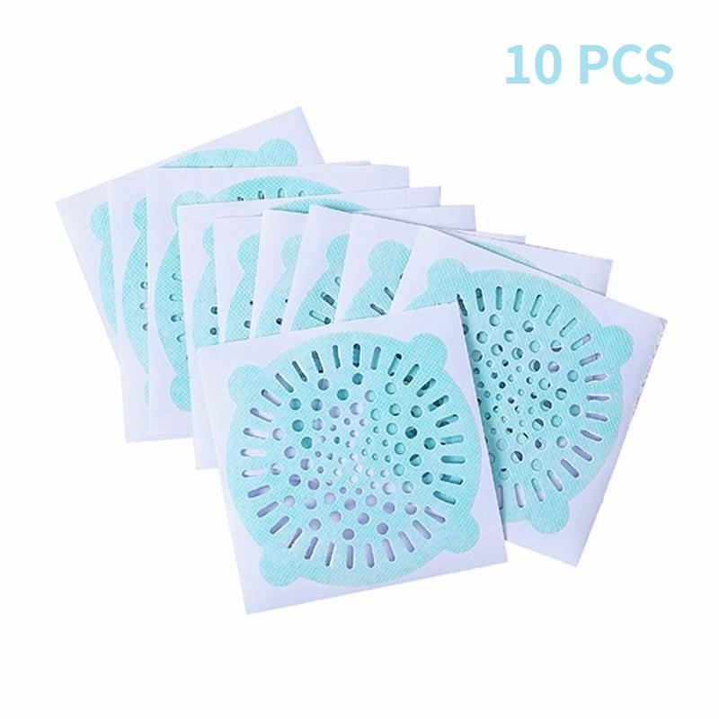 10 Pcs Home  Hair Trap Floor Drain Tank Filter Toilet Sewer Hair Filter Sticker AVE
