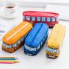 Creative School Supplies Cartoon Animal Pencil Case Pencil Bag School Bus Shape Canvas Pen Bag