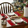 4PCS Christmas Placemats 30x45cm Linen Christmas Trees Snowflake Gnome Print Table Mats 2025 Xmas Table Pads For Home Hotel