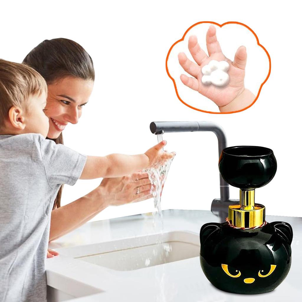 Cute Cat Paw Foam Soap Dispenser Creates Paw-Shaped Bubbles Foaming Hand Dispensers Shampoo Pump Bottle for Bathroom Kitchen
