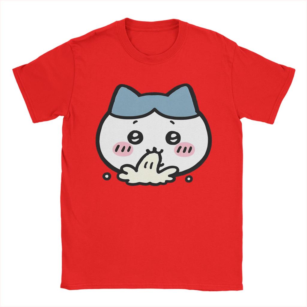 Chiikawas Hachiware T Shirt Men Pure Cotton Awesome TShirt Crewneck  Tee Shirt Short Sleeve Tops Unique