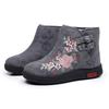 Women Winter Autumn Embroidered Short Boots Warm, Non Slip, Cotton Shoes with Soft Soles for The Elderly - Ethnic Style