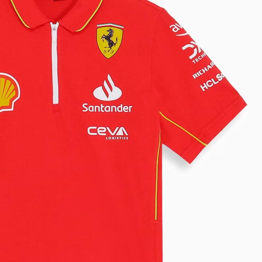 Puma Pánská ležérní polokošile s krátkým rukávem s potiskem písmen a vzorem Ferrari, polokošile, šarlatová 763602-01