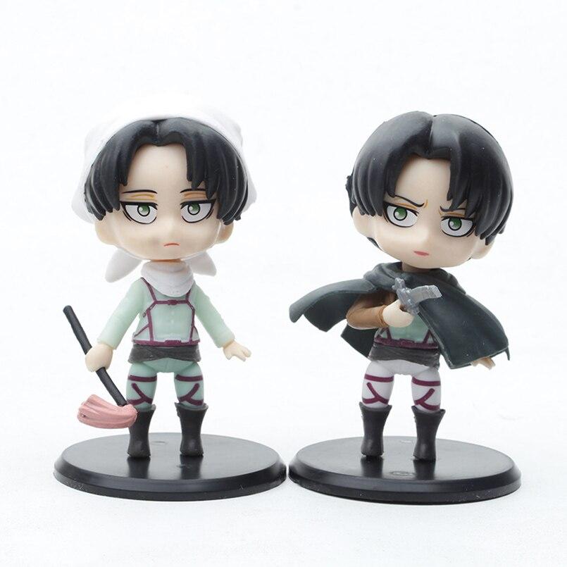 10cm Q Version Anime Attack On Titan Figure Eren Jager Mikasa Ackerman Pvc Action Figure Toys Collectible Model Toys Kid Gift