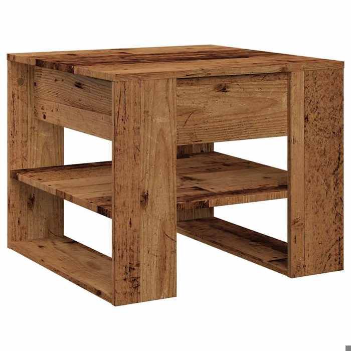 VidaXL Coffee Table Old Wood 55.5x55x45 Cm Engineered Wood, Side Table, Living Room Table, Side Table, End Table 856818