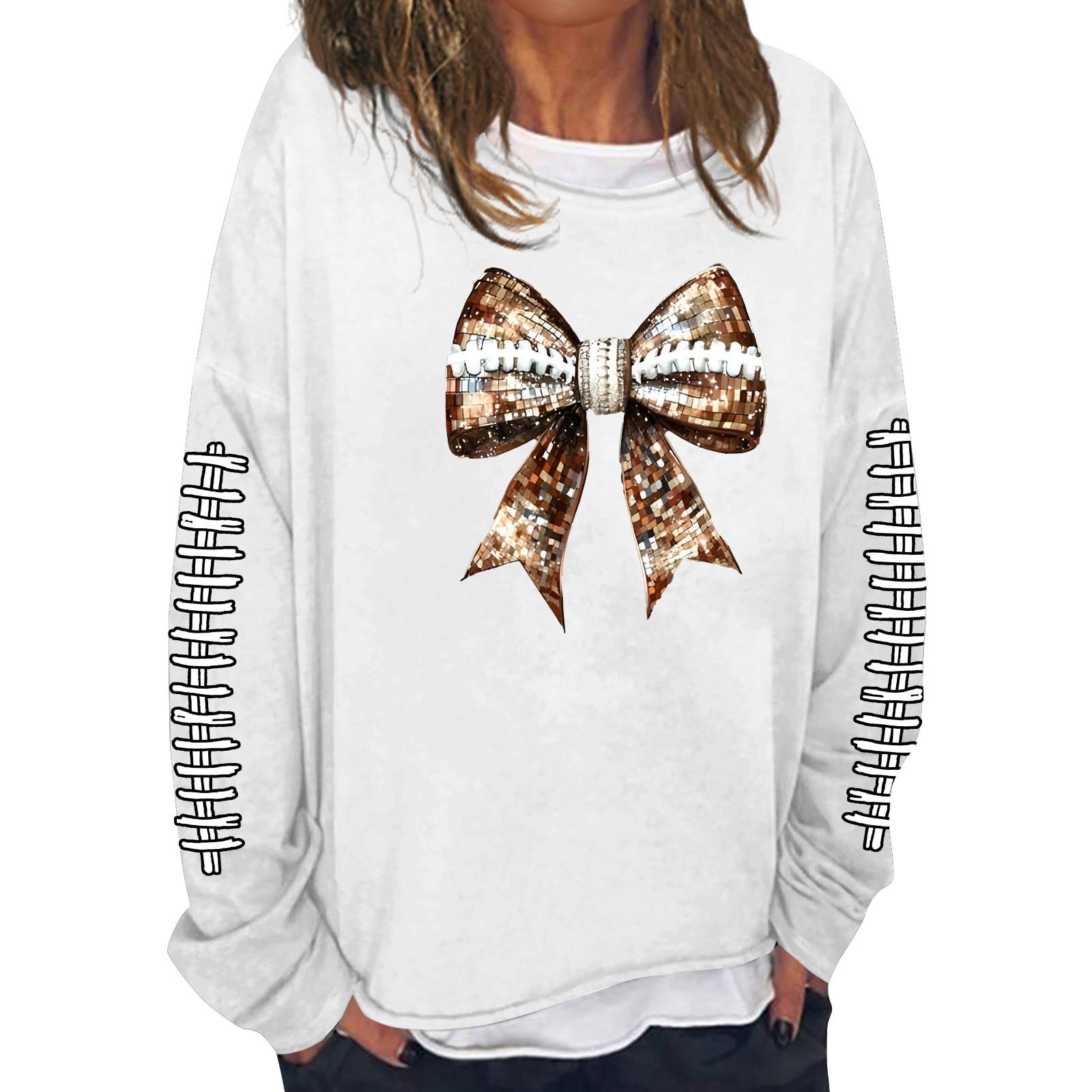 

Женская модная повседневная толстовка с длинным рукавом и круглым вырезом с принтом XL белый