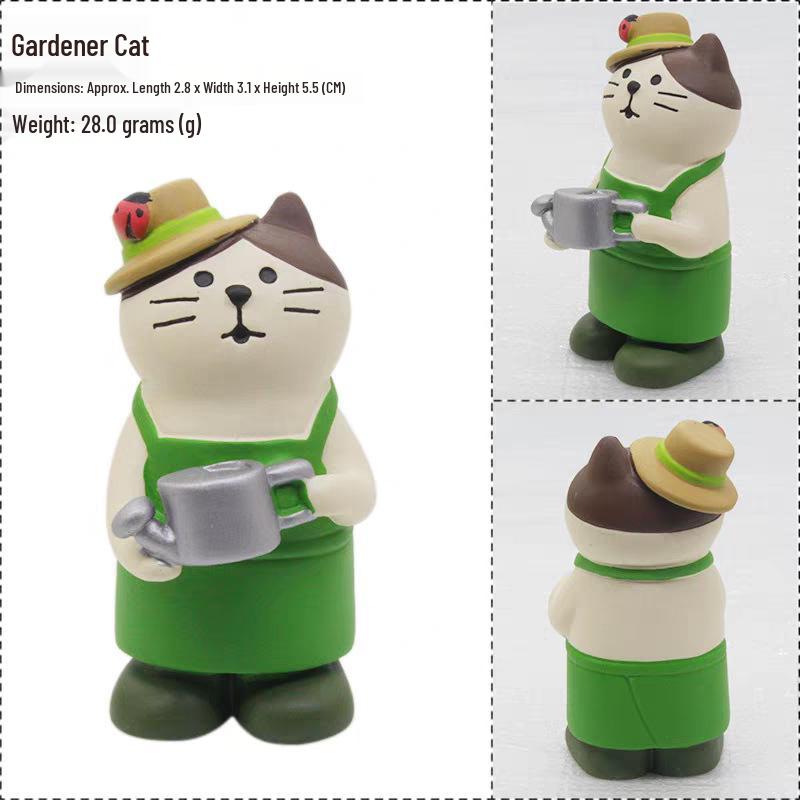 Trendy Japanese Cat & Frog Bonsai Ornaments: Creative Resin Decorative Blind Box Accessories