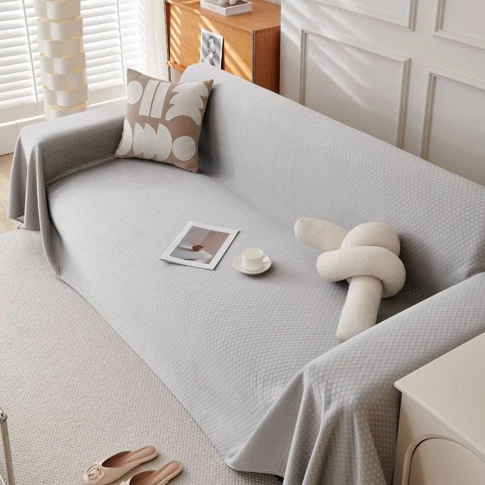 Four Season Modern Luxury Throw Blanket Cotton Sofa Cover Dust and Anti-Cat Scratch Protection Carpet Single Full