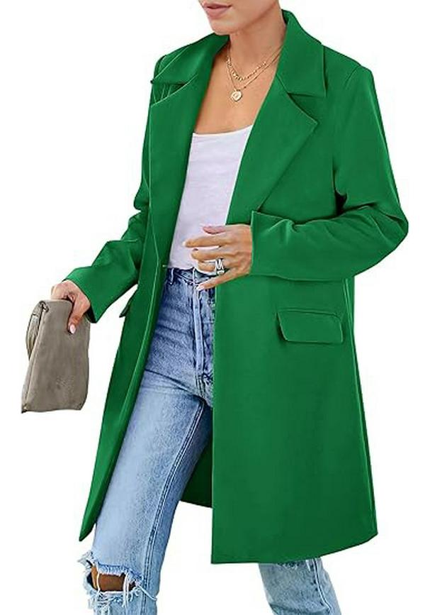European Autumn Plus Size Woolen Women's Single-Button Cardigan Coat