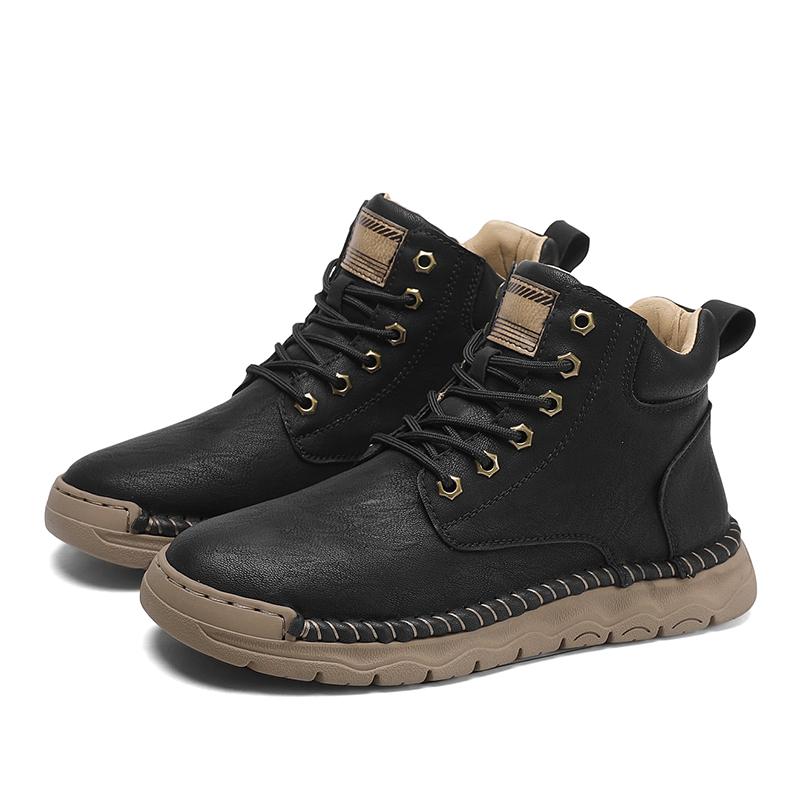 Модные роскошные кожаные мужские замшевые сапоги — фото 2