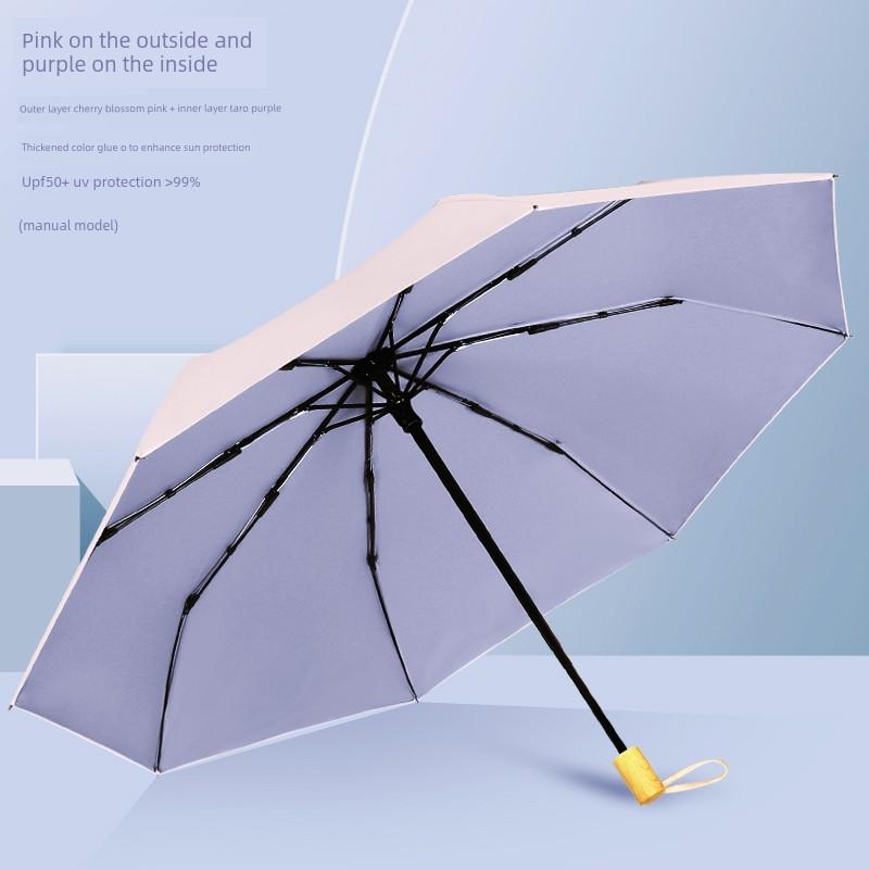 High-Quality Colorful Plastic Folding Umbrella, Compact and Portable, Dual-Purpose for Sun and Rain, Sunshade, Uv Protection, Sun Umbrella for Men