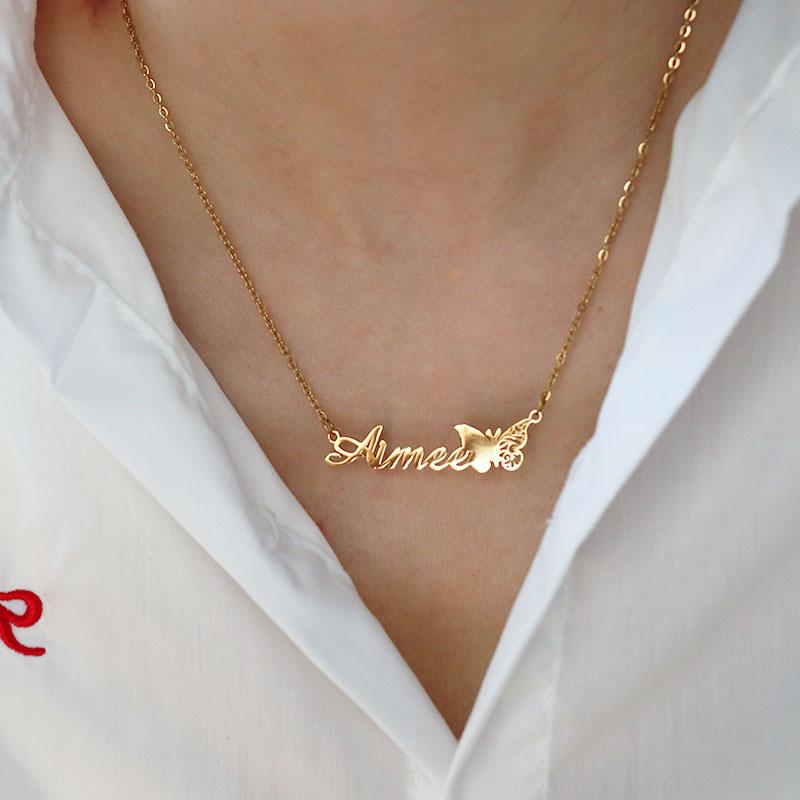 Custom Butterfly Necklaces For Women Personalized Necklace Choker Stainlesss Steel Wedding Jewelry Gift Bff
