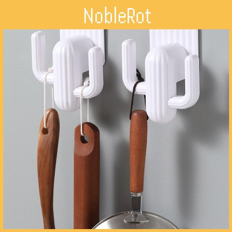 Cactus White Plastic Double Hooks For Door Wall Mounting Modern Decor Tools