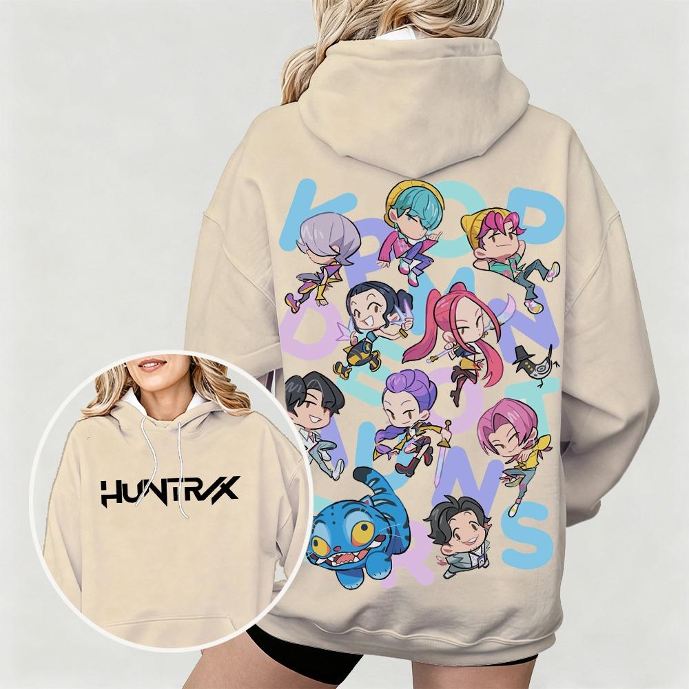 Felpe da donna alla moda KPop Demon Hunters Print Felpe Pullover Casual Felpa da esterno Felpe per bambini Top Abbigliamento da esterno
