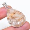Natural Copper Rutile Gemstone 925 Sterling Silver Jewelry Pendant 1.93" AP-14277