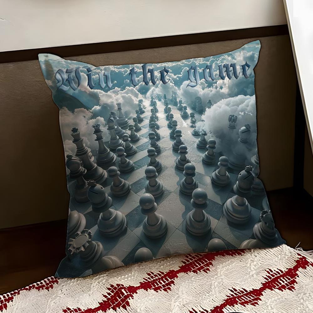 Classic Chess Cushion Cover Reversible Soft Durable Pillow Cover Home  Car MultiScene Use for Daily Comfort